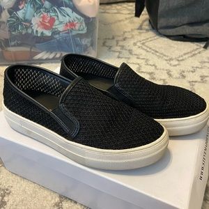 Black Mesh Steve Madden Slideon Sneakers